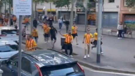 Detenidos cuatro radicales del Sant Andreu por apedrear el autocar del Rayo Majadahonda
