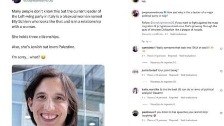 Elly Schlein insultata sui social americani. Il Pd: “Adesso Meloni chieda scusa”
