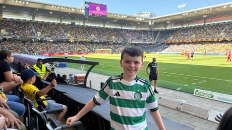 Young Celtic fan parties with BSC Young Boys in Switzerland after sweet viral clip in Glasgow