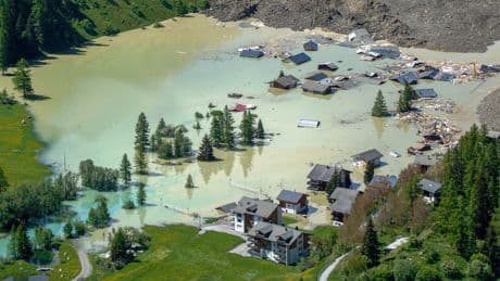 A Swiss village is buried after a glacier collapses in the Alps