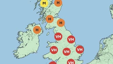 Map reveals SEVEN ‘pollen bomb’ hotspots this weekend as Met Office issues ‘very high’ alert to hay fever sufferers