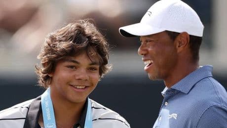 Tiger Woods has already made his worries about his son Charlie clear as he shows attitude