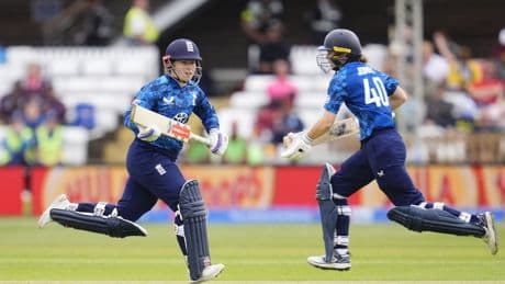 Tammy Beaumont loving life at the top of the England order with Amy Jones