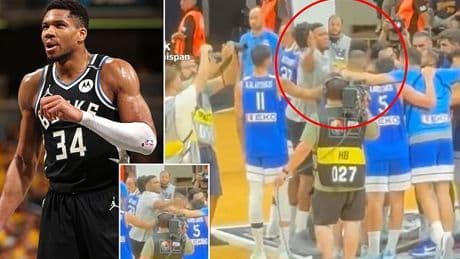 Bucks star Giannis Antetokounmpo smacks Greece national teammate on the head in bizarre viral video
