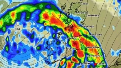 Exact date Britain set to 'disappear' under mammoth 630-mile-wide rainstorm