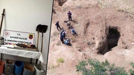 Kayseri'de kaçak kazı yapan 4 kişi fotokapana yakalandı