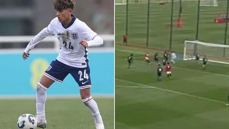 Man United wonderkid dubbed 'kid Messi', 14, scores stunning solo goal for the club's under-18s - weeks after being handed a senior squad number