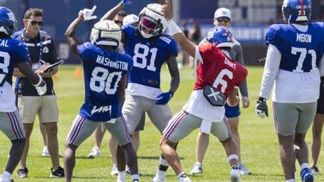 Jaxson Dart connects for gorgeous touchdown despite some hiccups at Giants training camp