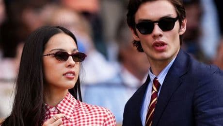 Olivia Rodrigo in rare public outing with boyfriend Louis Partridge as they share kiss