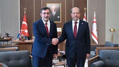 Cumhurbaşkanı Yardımcısı Yılmaz, KKTC Cumhurbaşkanı Tatar ile görüştü