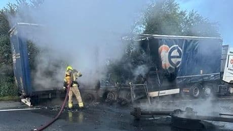 Lorry fire forces M20 to shut with four-mile queues and delays of 45 minutes