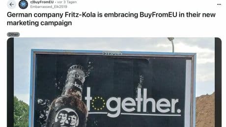 Konsumgüter: Kultmarke Fritz-Kola lehnt Boykottaufrufe gegen US-Produkte ab