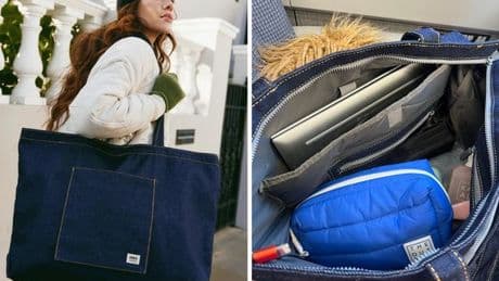 This oversized denim tote has travelled the world with me as hand luggage and it’s under £60