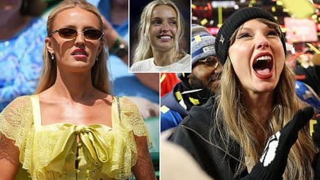Glamorous tennis WAG Morgan Riddle follows Taylor Swift's suit as she prepares to 'trigger male sports fans' at US Open game