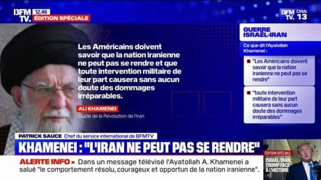 Guerre Israël-Iran: l'ayatollah Khamenei menace les États-Unis de "dommages irréparables" en cas d'entrée dans le conflit