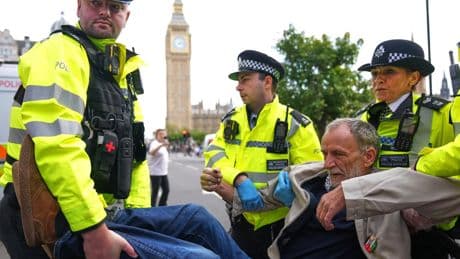 Police detain London demonstrators supporting banned group Palestine Action