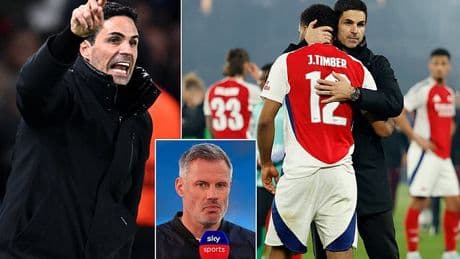 Jamie Carragher reveals the 'worrying' sign for Mikel Arteta as pundit says Arsenal MUST win a trophy next season
