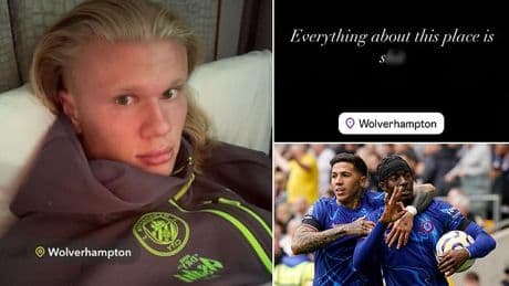 Erling Haaland pokes fun at Noni Madueke's infamous social media post ahead of Man City's clash with Wolves