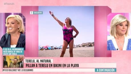 Los colaboradores de 'Fiesta' reaccionan al posado en bikini de Terelu Campos: "Una mujer guapísima"