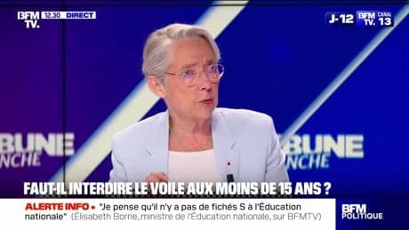 Interdiction du voile aux mineurs de moins de 15 ans: "J'ai les plus grands doutes sur la constitutionnalité de cette mesure", réagit Élisabeth Borne à la proposition de Gabriel Attal