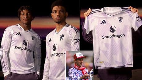 Man United unveil striking new lilac away kit - and reveal inspiration from iconic 1990s 'snowflake' strip