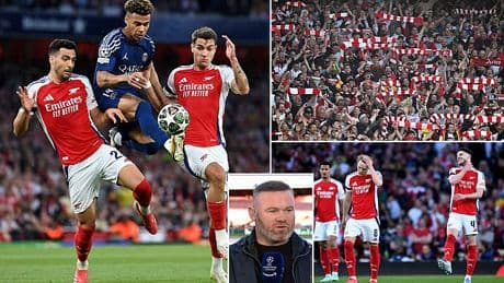 Wayne Rooney takes aim at 'subdued' Arsenal fans after 1-0 defeat by PSG and claims Mikel Arteta's side are gripped by 'FEAR'