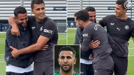 Riyad Mahrez makes surprise return to Man City training as Rodri compares former star to new club signing