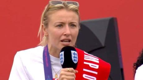 Leah Williamson makes England vow as Lionesses celebrate Euros win in style