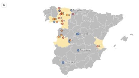 Mapa de los incendios en España activos, en directo: consulta si hay fuego en tu provincia