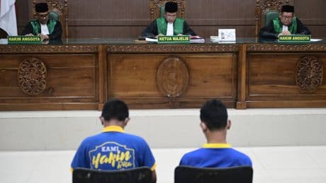 Islamic court in Indonesia sentences 2 men to public caning over sexual acts