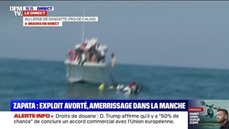 Franky Zapata contraint à l'amerrissage dans la Manche: l'"homme volant" tente de ramener son Air Scooter sur terre
