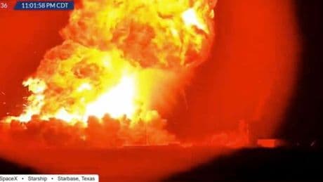 SpaceX Starship rocket explodes into flames during test