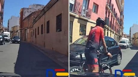 La tremenda discusión entre un ciclista y un conductor por un incidente en una calle de Sagunto: “Un poquito de cabeza que vas con niños”