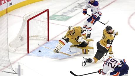 Oilers beat Golden Knights 5-4 in OT, for a 2-0 series lead
