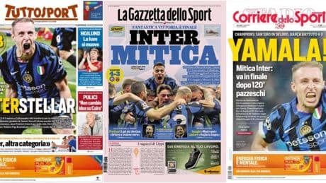 La prensa italiana se rinde al Inter y a Lamine Yamal