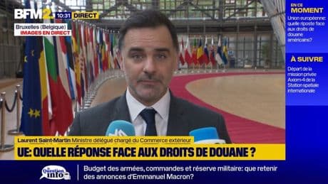 Droits de douane américains: l'Europe doit "montrer sa capacité de riposte", selon Laurent Saint-Martin