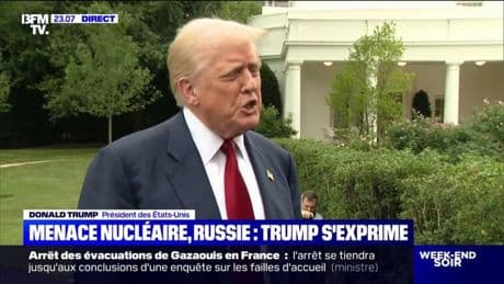 Envoi de deux sous-marins nucléaires: "Une menace a été faite par l'ancien président russe", déclare Donald Trump
