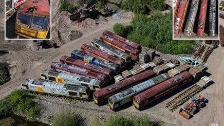 Inside UK’s eerie train graveyard where abandoned locomotives left to rust away for 35 YEARS in ‘terribly sad’ sight