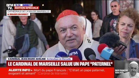 Décès du pape François: "Je retiens cette proximité toute familiale de sa part", déclare le cardinal Jean-Marc Aveline, archevêque de Marseille