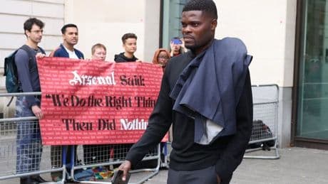Arsenal fans stage protest against club outside Thomas Partey court appearance
