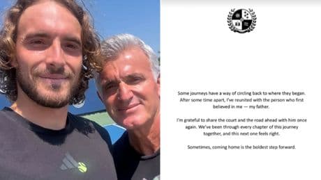 Tsitsipas anuncia la reconciliación con su padre tras el calvario: "A veces, volver a casa es más audaz"