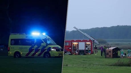 Eerste beelden na ongeluk met luchtballon in Friesland
