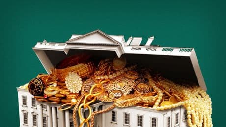 Trump accepts plaque with 24k gold base amid surge of lavish gifts