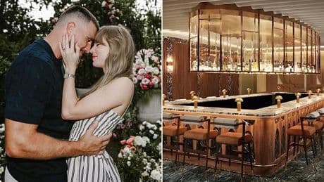 Taylor Swift and Travis Kelce arrive hand-in-hand for launch night of NFL star's Kansas City steakhouse