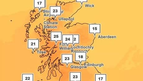 Last day Scotland will see warm weather before heatwave turns to 600-mile rainstorm