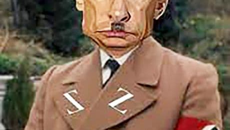 Pics Putin DOESN’T want you to see: Russia bans depictions of Kremlin tyrant as Adolf Hitler amid crackdown on dissent