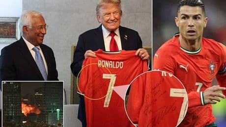 Cristiano Ronaldo sends Donald Trump 'peace' message on signed jersey after president threatened to join Israel-Iran war