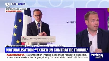 Naturalisation: "Bruno Retailleau, aujourd'hui, n'a pas les mains libres", déclare Jean-Didier Berger (député "Droite Républicaine")