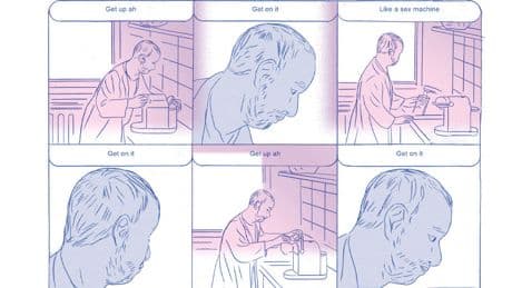 Comic: Mann allein im Haus