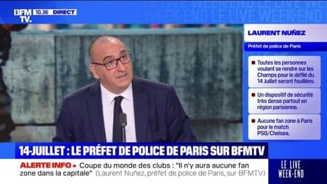 "On se prépare toujours à ce qu'il y ait des troubles à l'ordre public", indique Laurent Nuñez, préfet de police de Paris